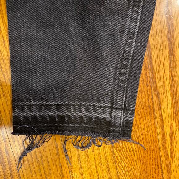 Abercrombie & Fitch The Skinny High Rise Jeans Black Raw Hem Distressed 24 00 - Picture 7 of 8